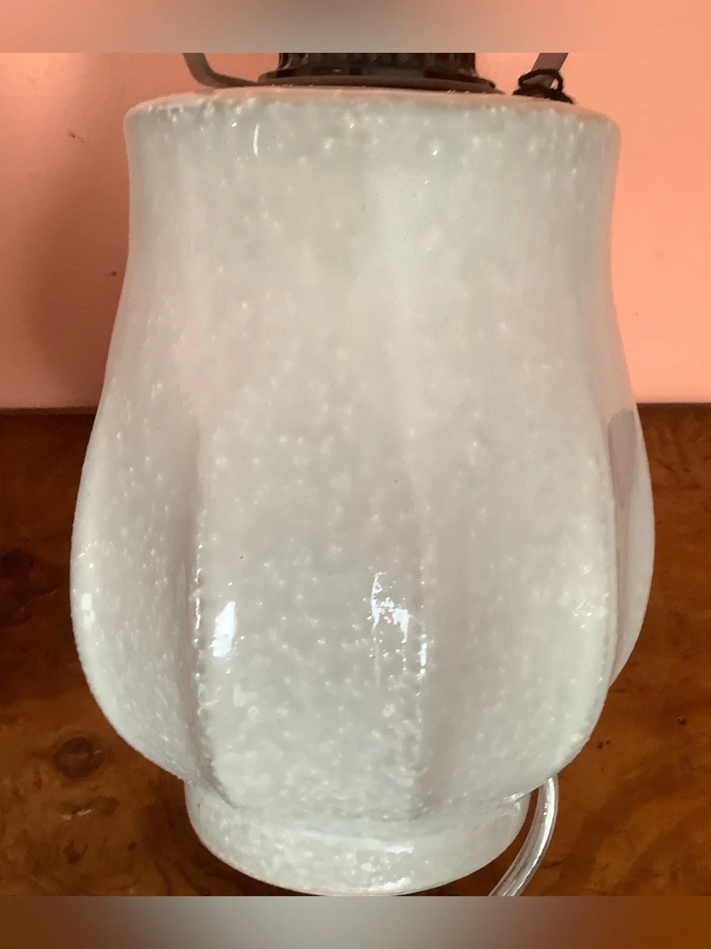 Hearth & Hand Gray Pleated Shade Lamp with White Gloss Ceramic Base